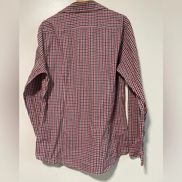 H&M Men’s Slim Fit Long Sleeve Red & Black Checkered Shirt - Medium - Picture 7 of 9